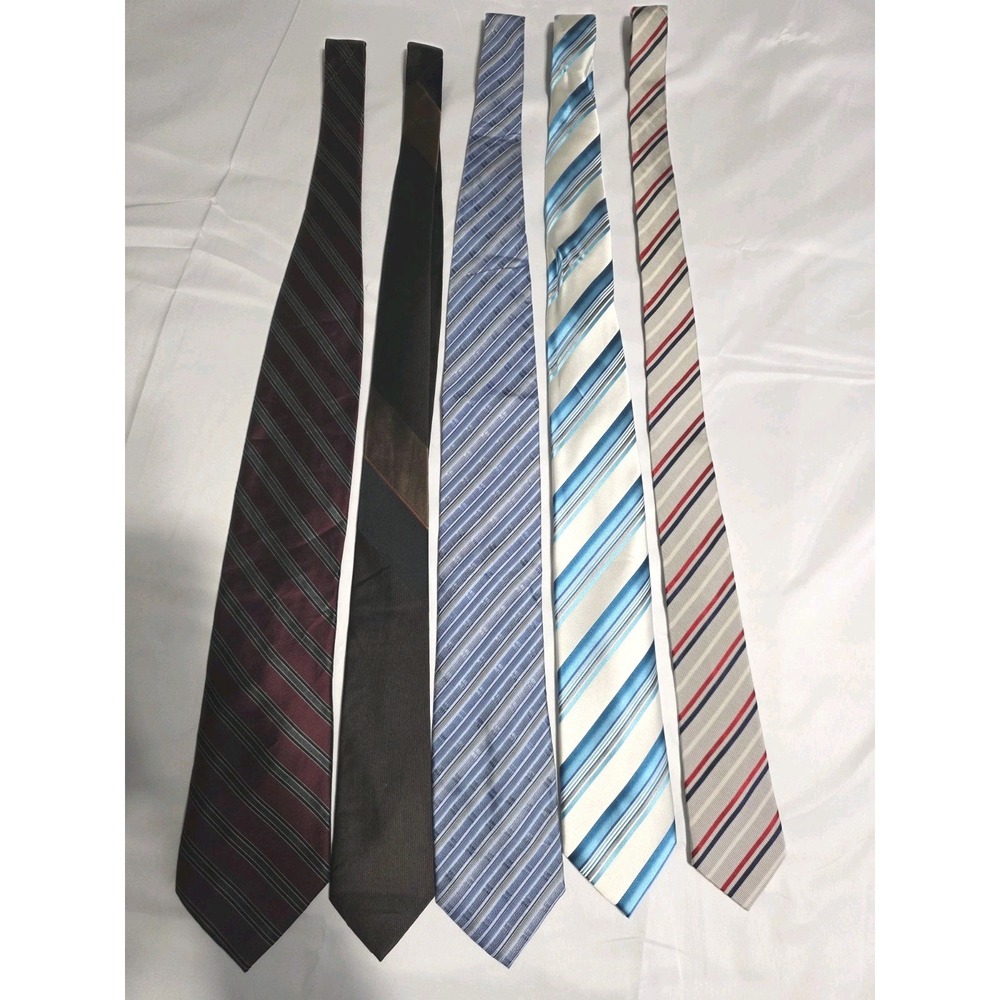 Lot of 5 Men's Designer Random Variety Multicolor Striped Ties